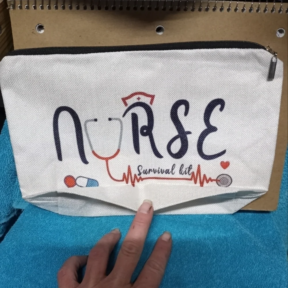 Nurse Survival Kit White Makeup Pouch